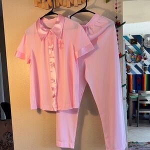VINTAGE EUC GOSSARD ARTEMIS perfect pink short sleeve pajama set.